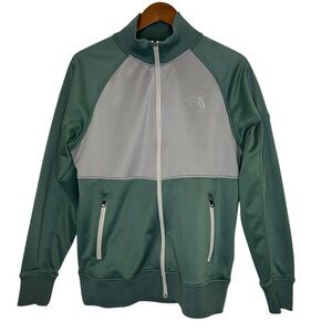 Northface Men's Track Jacket Full Zip MEDIUM Green Gray Performance Wear